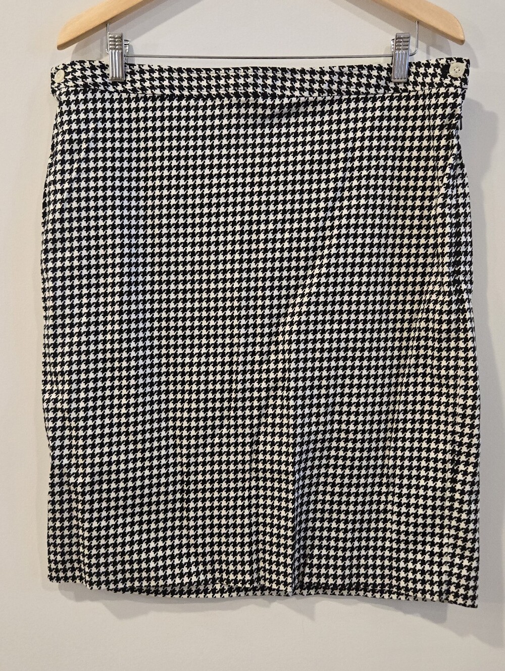 Ralph Lauren Houndstooth Cotton Pencil Skirt Sz 14 L Business Casual Preppy